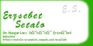 erzsebet setalo business card